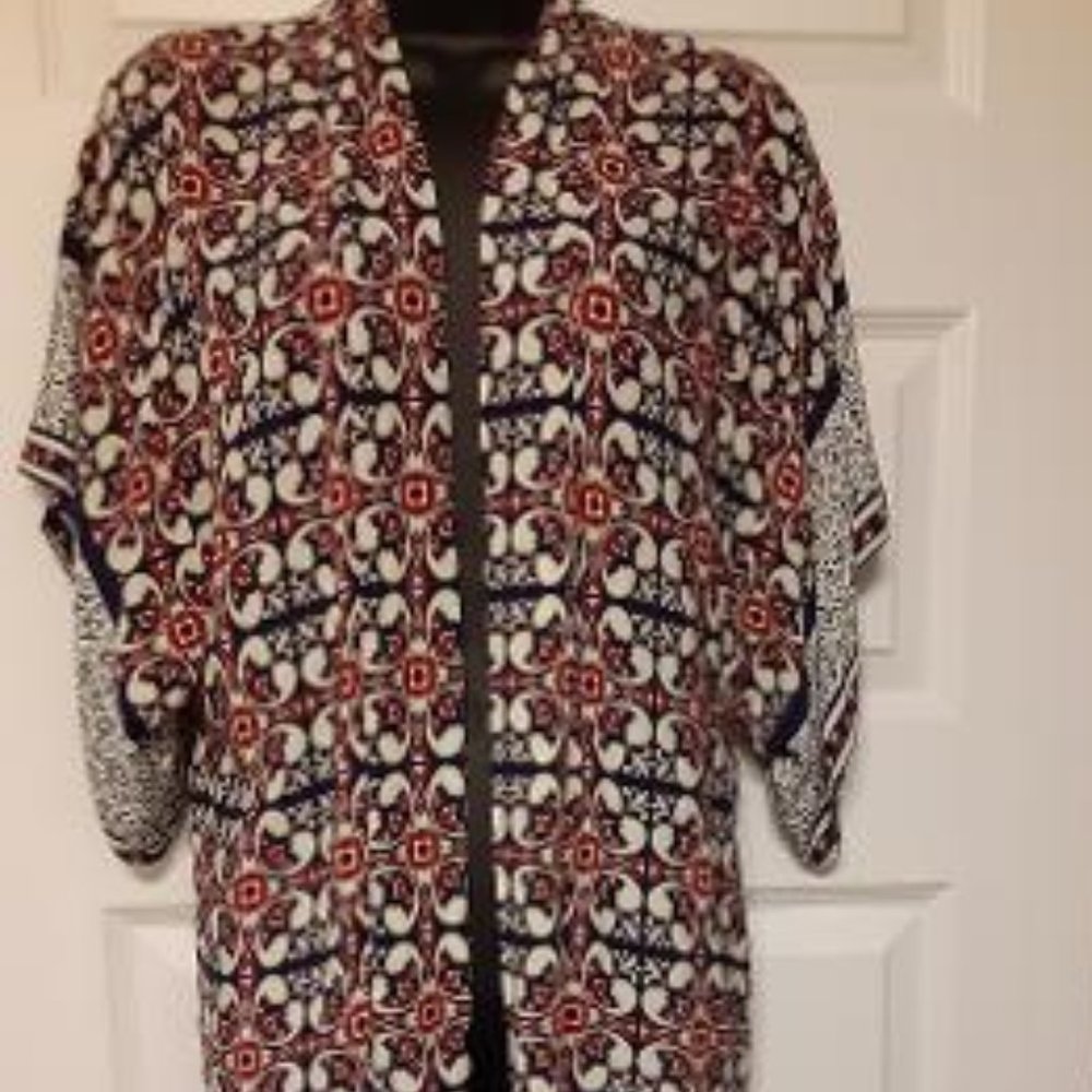 Fleur Elise Kimono Orange Blue Cream